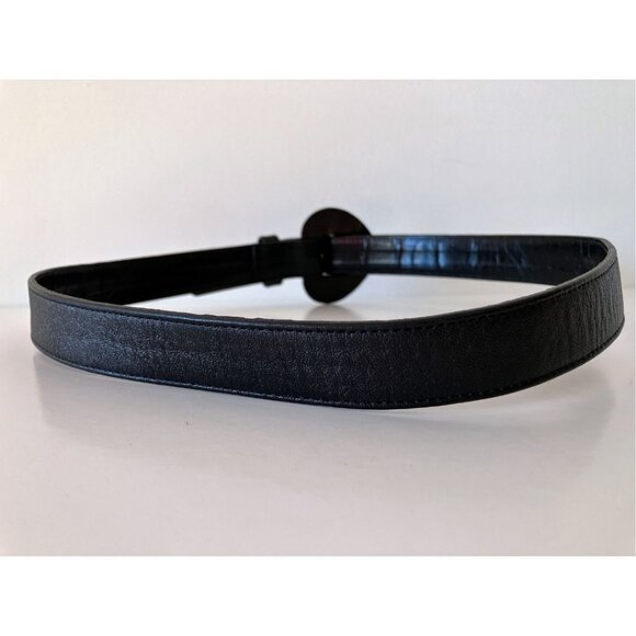 YSL Rive Gauche Vintage Wooden Buckle Belt 27.5" Waist x 1" - Picture 3 of 7